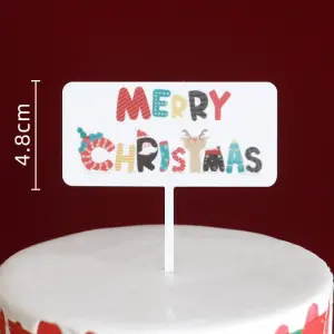 1 pcs acrylic Merry Christmas cake topper