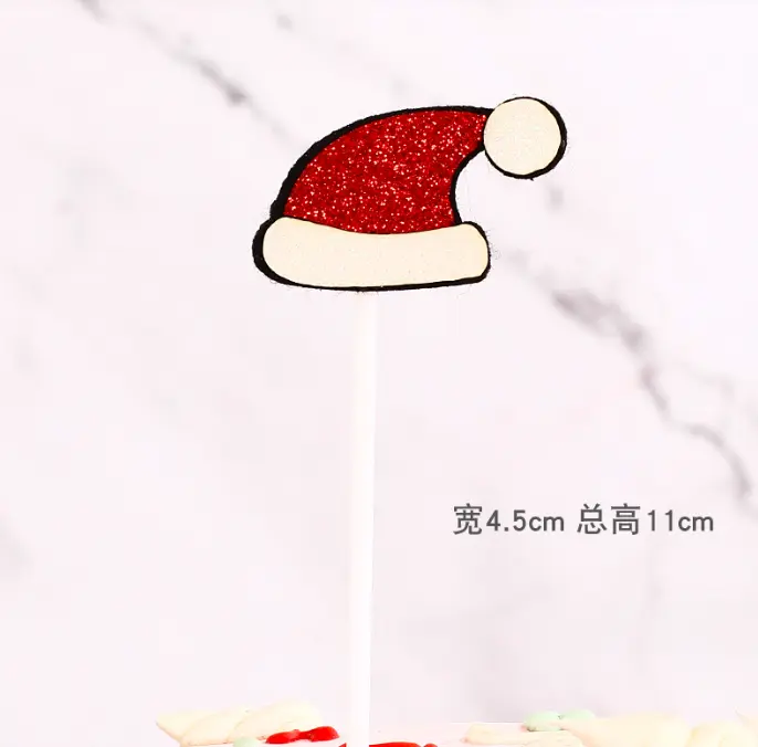 3 pcs santa Christmas hat cupcake topper