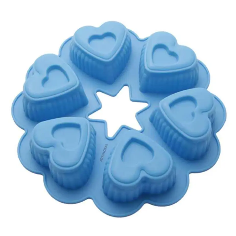 6 cavity heart multipurpose silicone mould