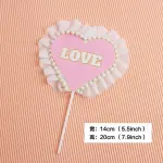 1 pcs lace pearl Love heart topper