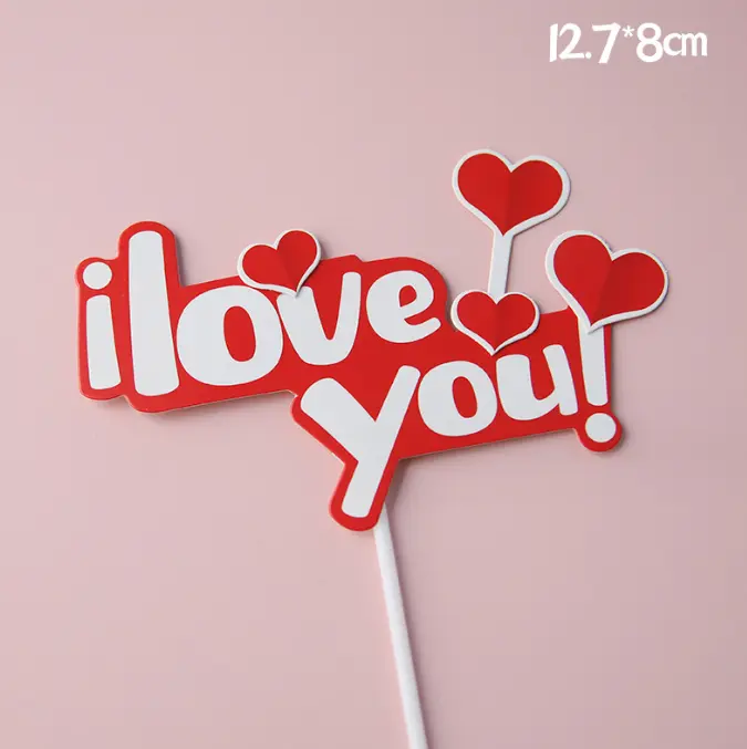 1 pcs 1 love you cake topper