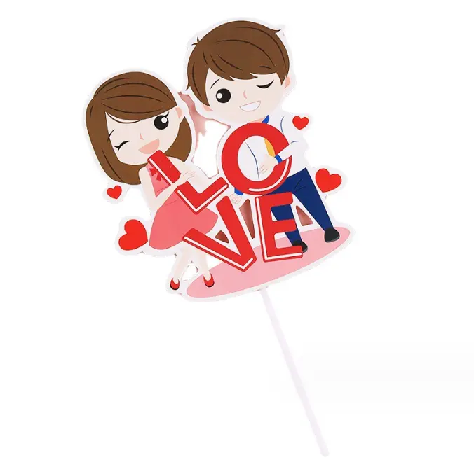 1 pcs love you couple cake topper