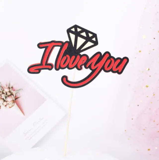 1 pcs I love you cake topper