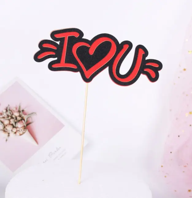 1 pcs I love you cake topper