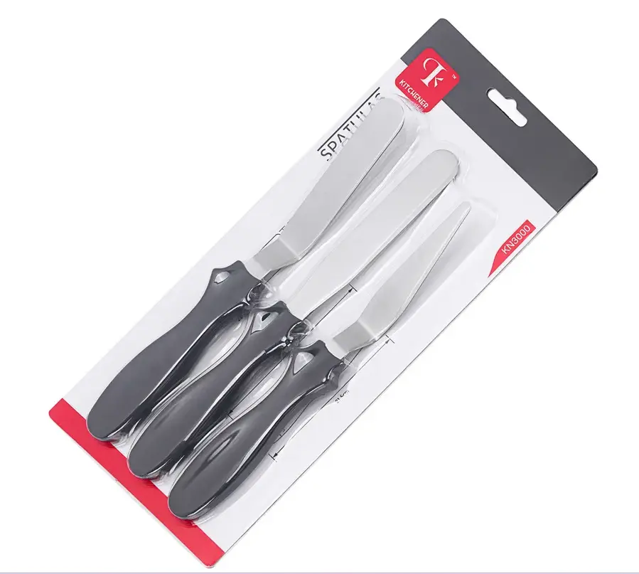 3pcs/set Stainless Steel Cream Spatula Cake Scraper Smoother Palette Knife Cake Decorating (random colour )