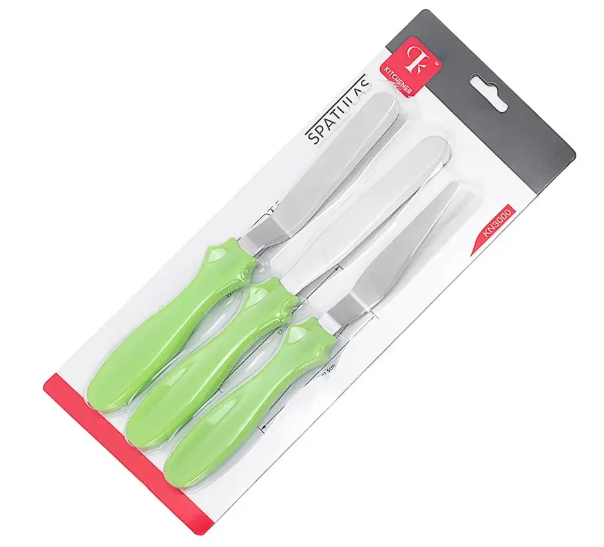 3pcs/set Stainless Steel Cream Spatula Cake Scraper Smoother Palette Knife Cake Decorating (random colour )