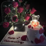 1 pcs led teddy cake toy topper