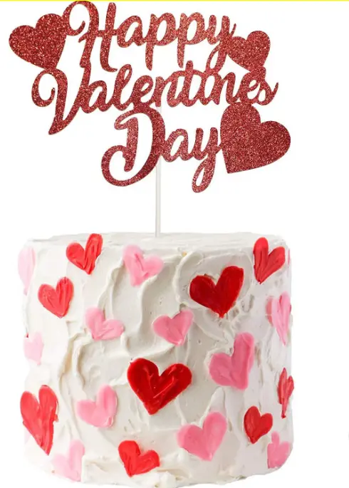 Happy Valentine Day cake topper