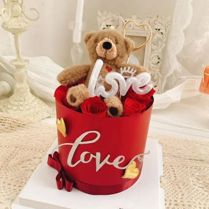 1 pcs led love cake toy topper