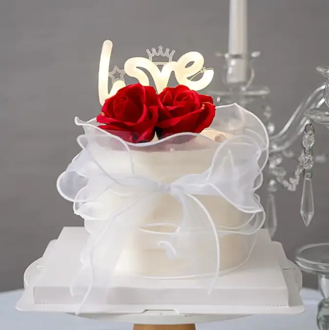 1 pcs led love cake toy topper