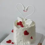 1 pcs white love swan cake toy topper