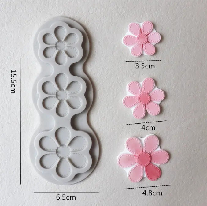 3 cavity Flower silicone mould