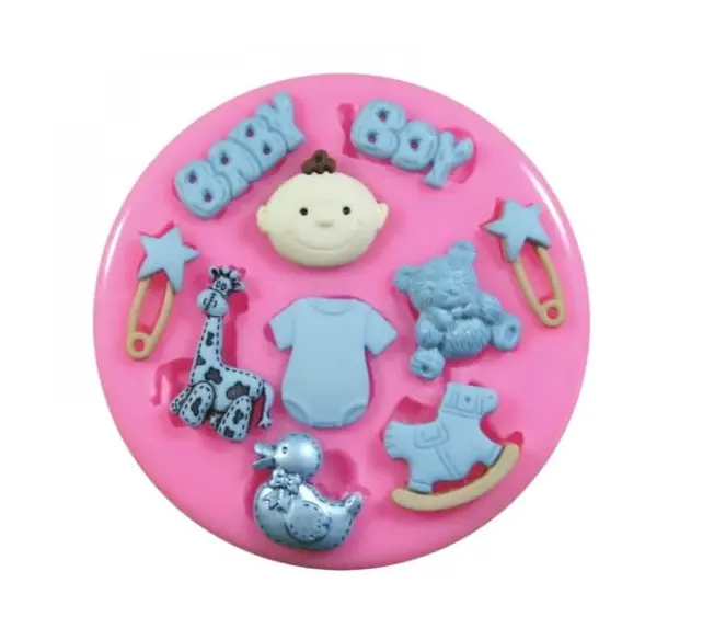 Baby shower boy silicone mould