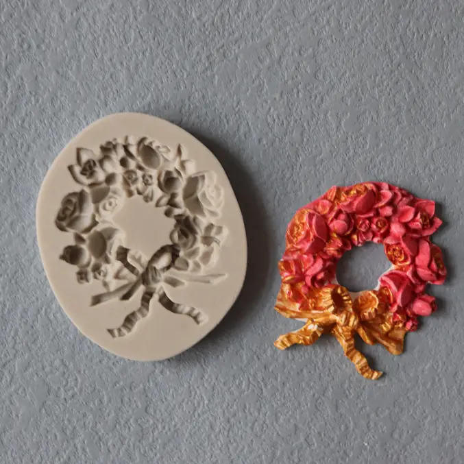 Flower wreath silicone mould