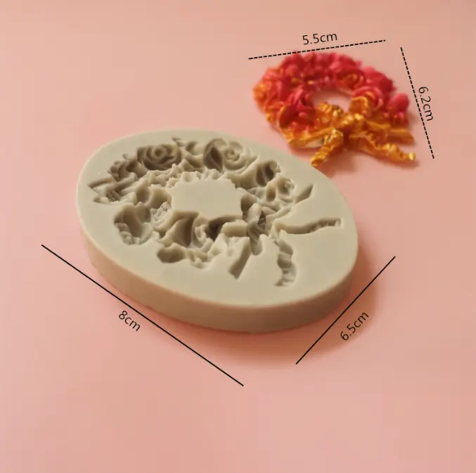Flower wreath silicone mould