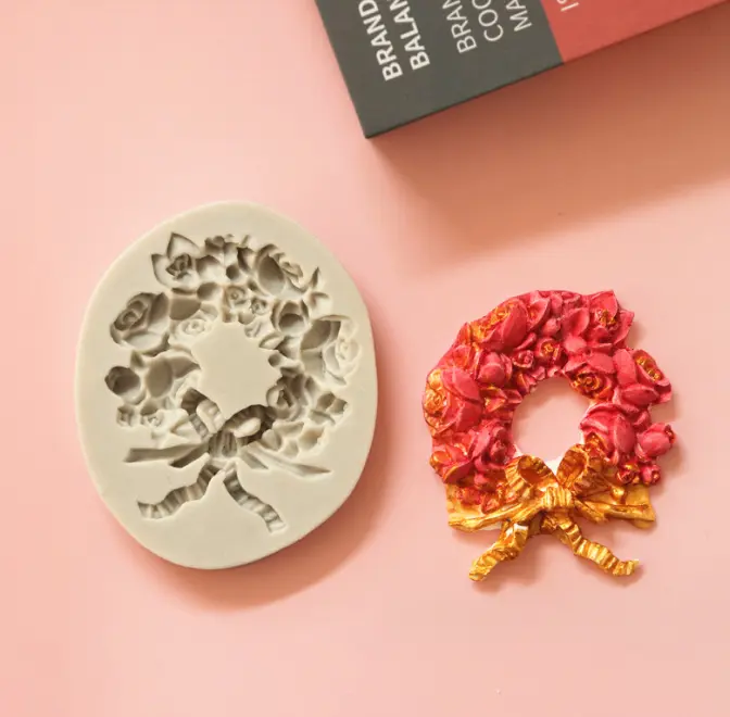 Flower wreath silicone mould