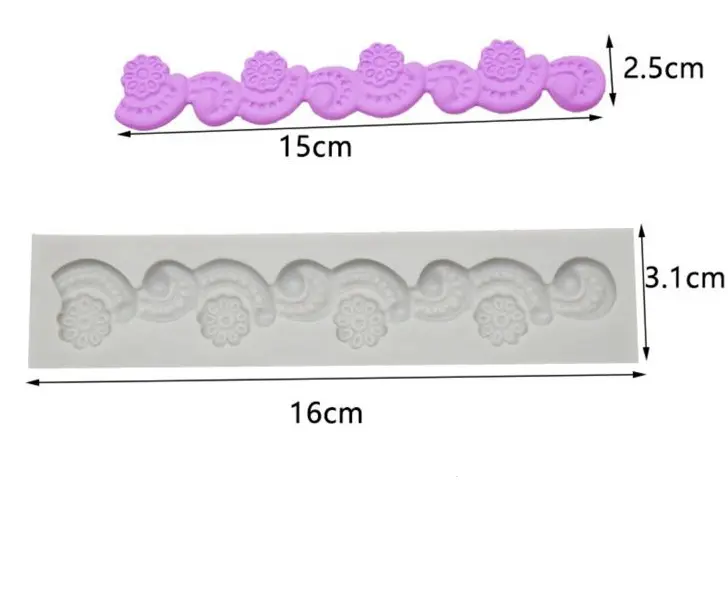 Floral Boarder silicone mould