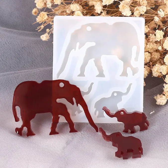 3 Cavity Elephant silicone mould