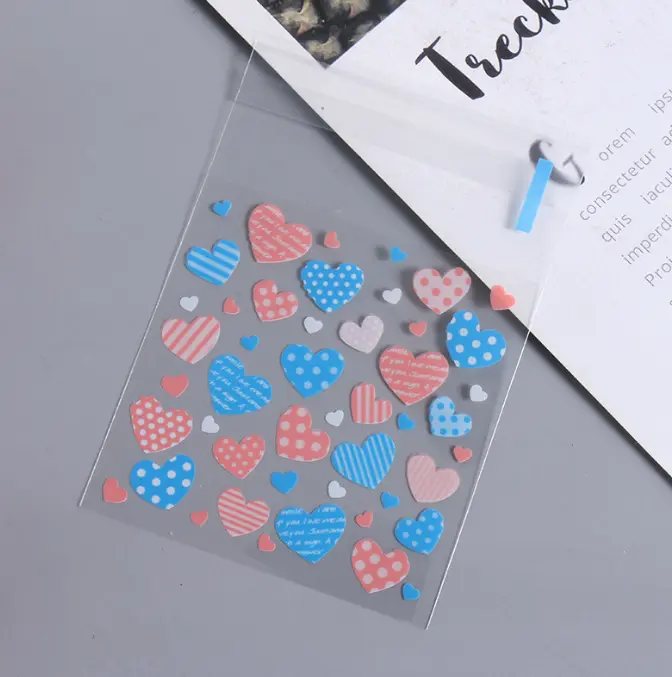 Pink and blue hearts 100pcs Cookie Candy Sleeve