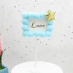 1 pcs Love with balls border cake topper