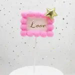 1 pcs Love with balls border cake topper