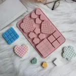 3D Silicone Waffle Chocolate Mould - Heart Flower Square Candy Mould