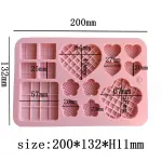 3D Silicone Waffle Chocolate Mould - Heart Flower Square Candy Mould