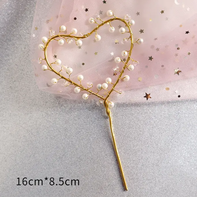 1 pcs Pearl heart topper