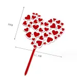 1 pcs red and white heart cake topper