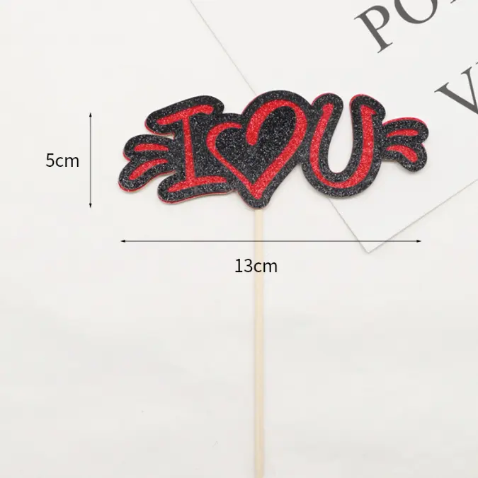 1 pcs I love you cake topper