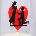 1 pcs couple topper with red heart cake topper