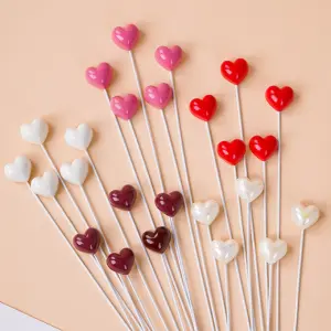 5 pcs resin heart Valentine Day cake topper