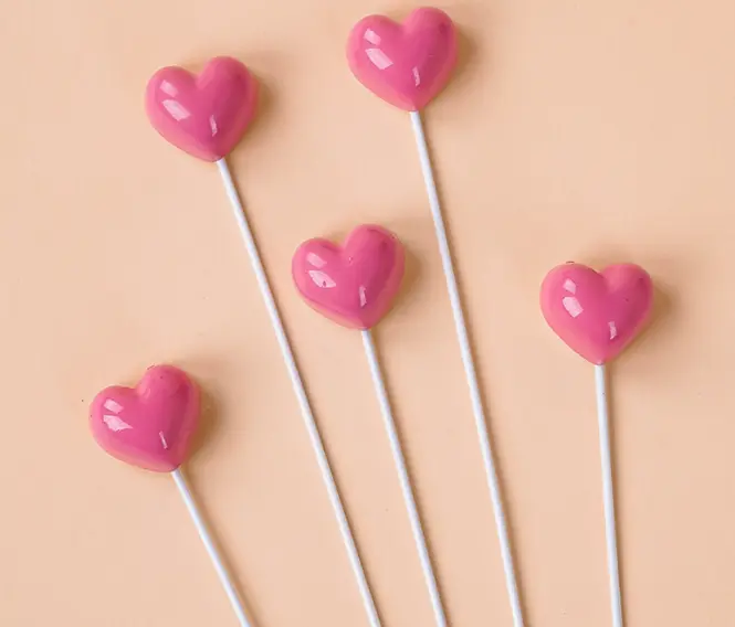 5 pcs resin heart Valentine Day cake topper