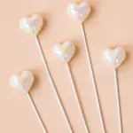 5 pcs resin heart Valentine Day cake topper