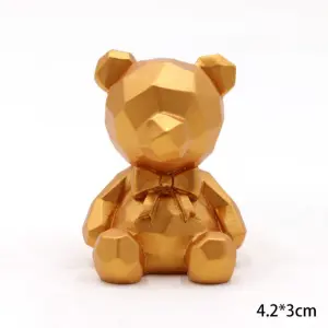 Valentine Day golden Teddy cake topper