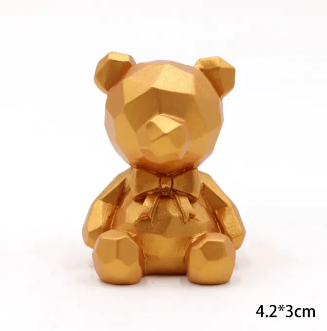 Valentine Day golden Teddy cake topper