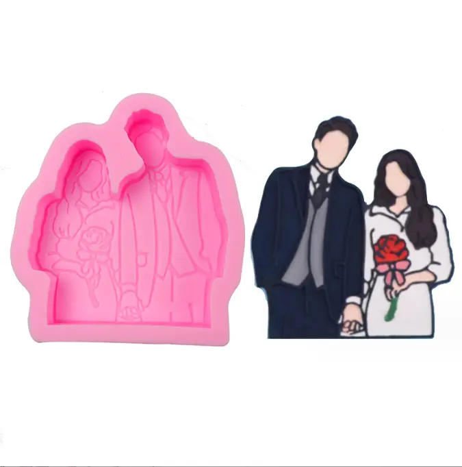 Couple chocolate fondant silicone mould