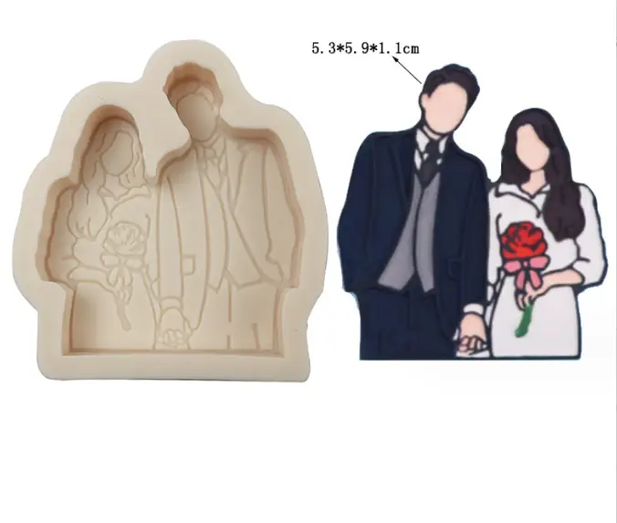 Couple chocolate fondant silicone mould