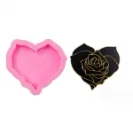 Rose shaped heart silicone mould