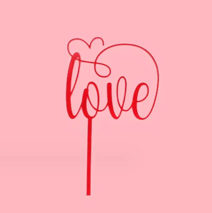 1 pcs red love cake topper