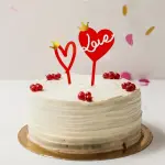 2 pcs heart theme acrylic cake topper