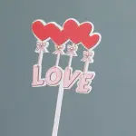 1 pcs acrylic love cake topper