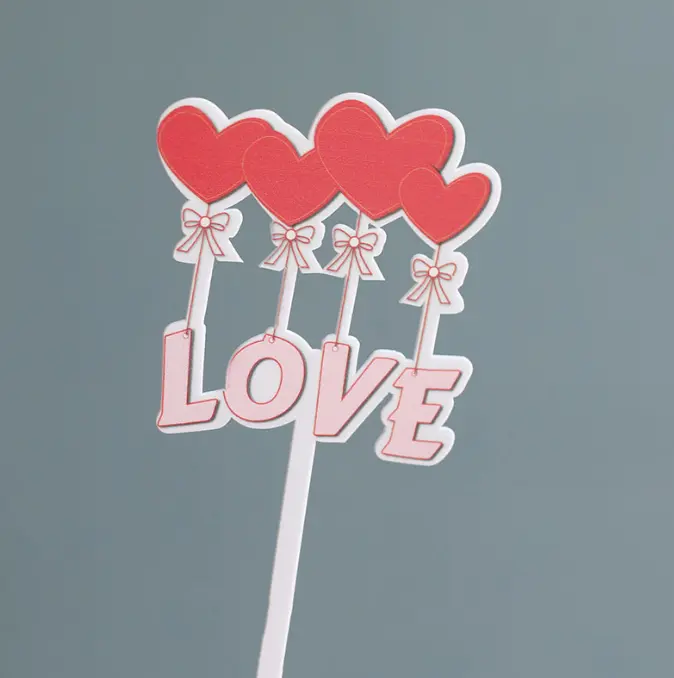 1 pcs acrylic love cake topper