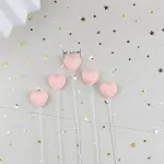 5 pcs heart cake and cupcake topper