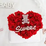 1 pcs pearl teddy toy cake topper
