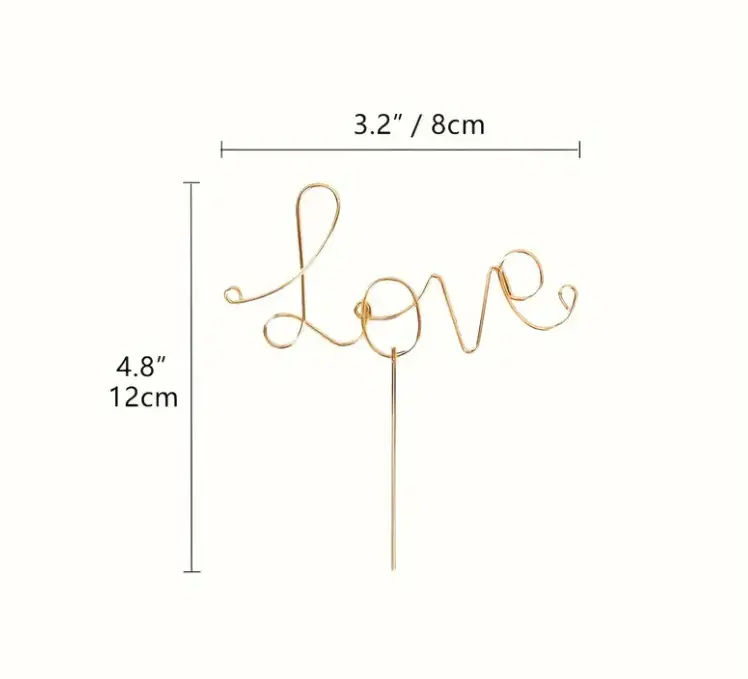 1 pcs metal love cake topper