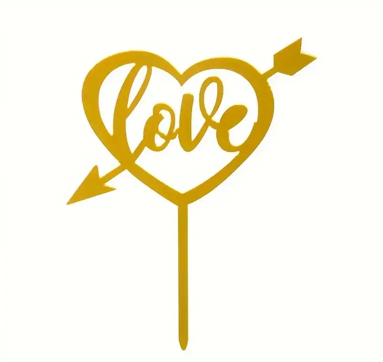 1 pcs Love heart cake topper