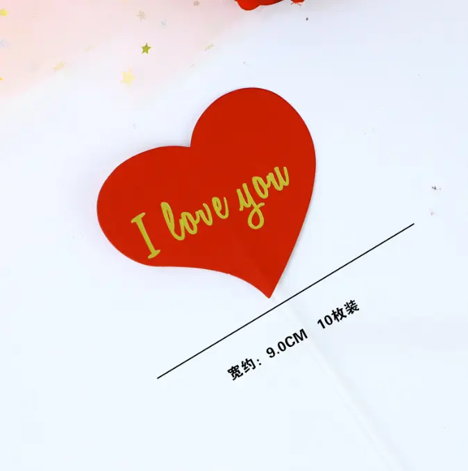 2 Pcs Red I Love you cake topper set