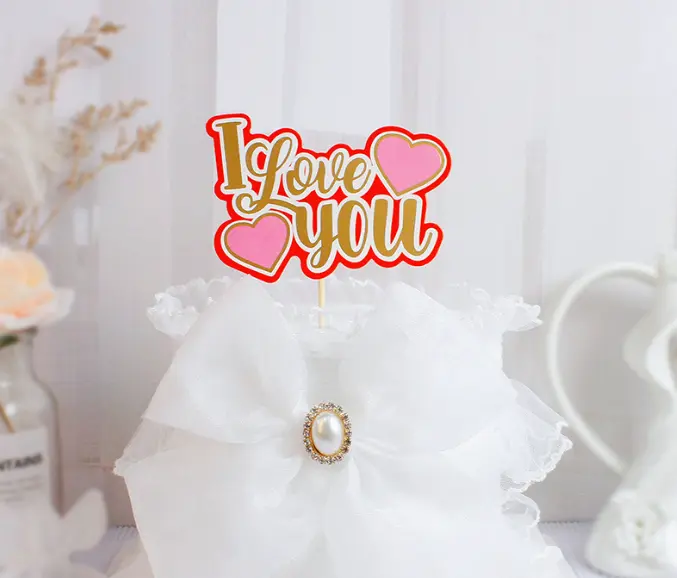 1 pcs I love you cake topper