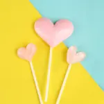 3 pcs resin heart cake topper set